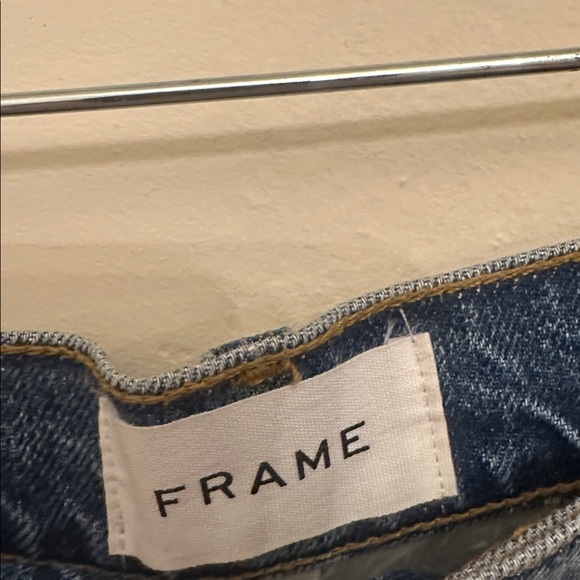 FRAME Atelier Insert Denim Boyfriend Shorts NWOT Sz 28 Trendy Summer Beach - Picture 2 of 4